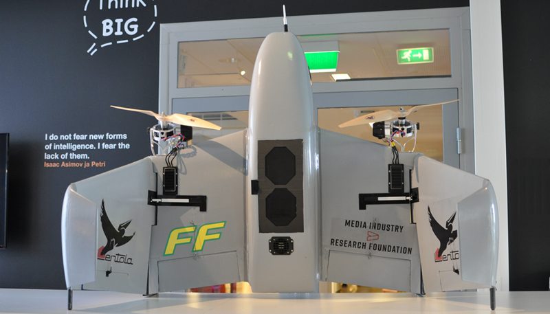 Custom delivery drone model with folding wings 